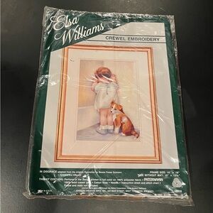 Crewel Embroidery Kit - Child  and Dog Design “In Disgrace” Elsa Williams New